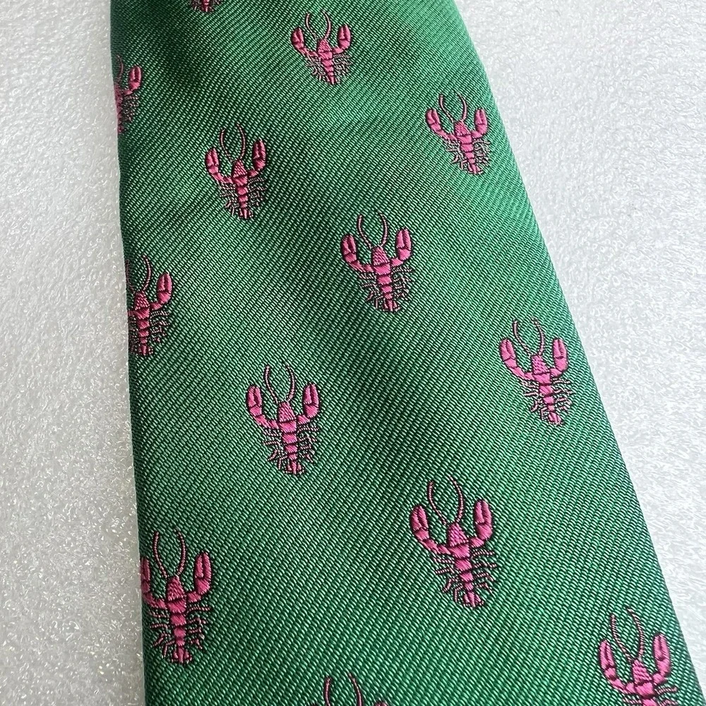 Polo Ralph Lauren Junior Hand Made in Italy 100% Silk Green Necktie with Lobster